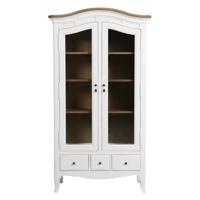 Vitrine louis xv - MANOIR Couleur blanc <span itemprop=