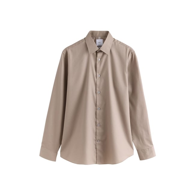 Chemise habillée texturée en coton naturel <span itemprop=