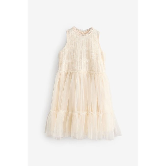 Robe de cérémonie en mesh et dentelle - NEXT