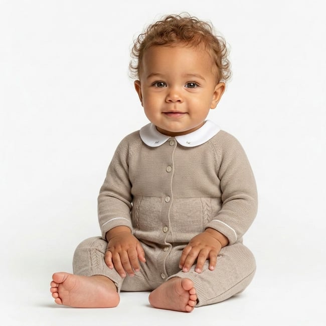 Combinaison bébé - Très bon état beige <span itemprop=