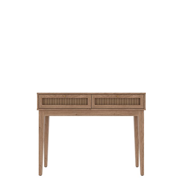 Boho Oak Rattan Desk, oak, SO'HOME