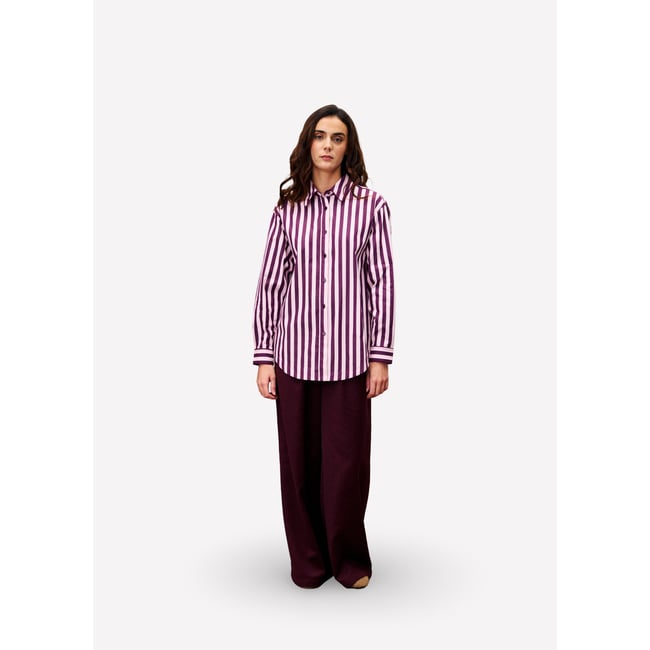 Chemise  en coton COLETTE rose <span itemprop=