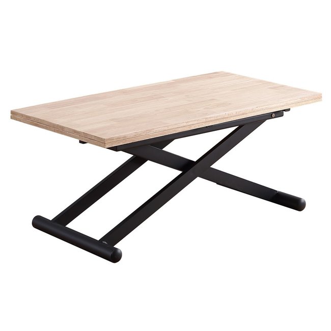 Table basse convertible en bois et acier - PRATIK Couleur noir <span itemprop=