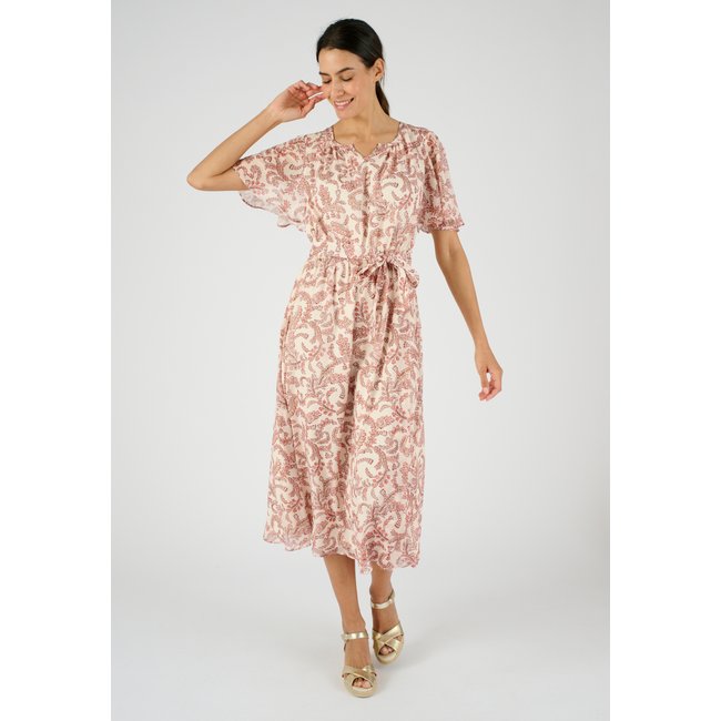 Robe voile brillant blanc ecru indien <span itemprop=
