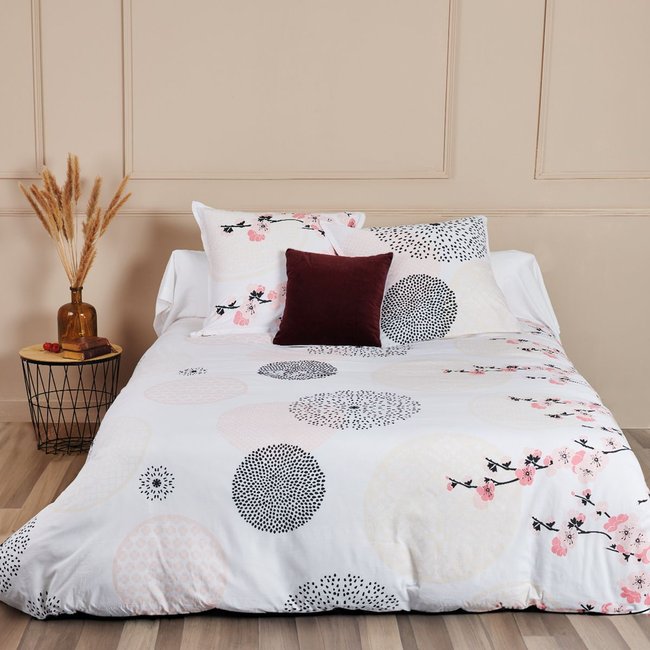 Parure de couette Coton - Cerisier blanc <span itemprop=