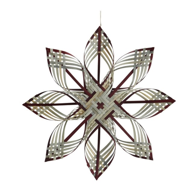 Etoile à suspendre décoration noëls bambou Couleur gris <span itemprop=