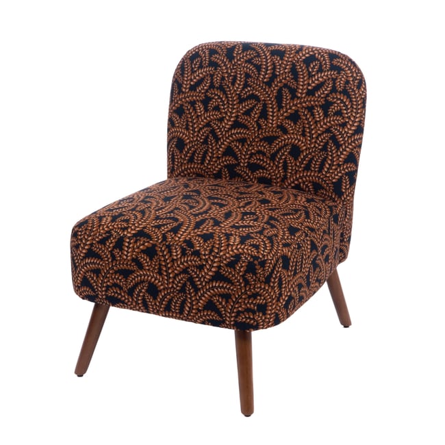 Fauteuil en tissu bleu marine Bucolique Couleur jaune <span itemprop=