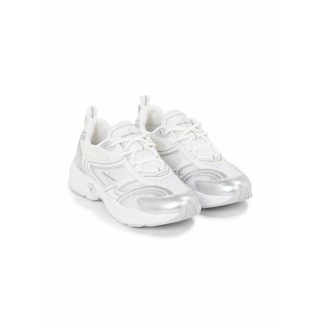 Sneakers, Retro-Stil weiss/silberfarben <span itemprop=