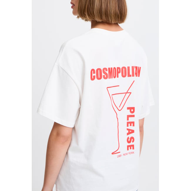 T-Shirt blanc cloud dancer w/racing red <span itemprop=