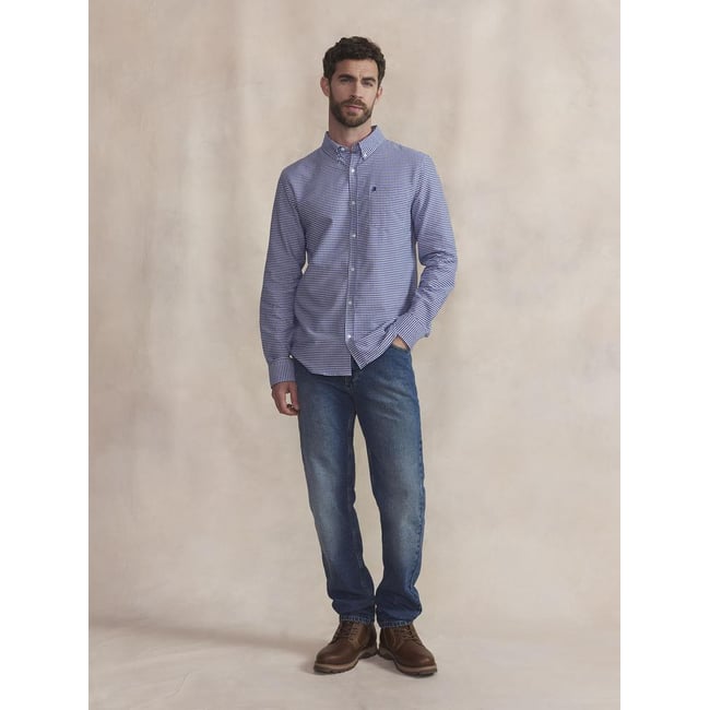 Chemise manches longues LASLOCHE marine <span itemprop=