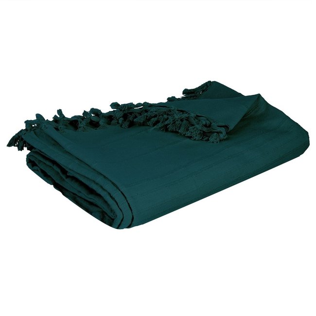 Jeté de lit 160x220 ivoire coton - ATMOSPHERA