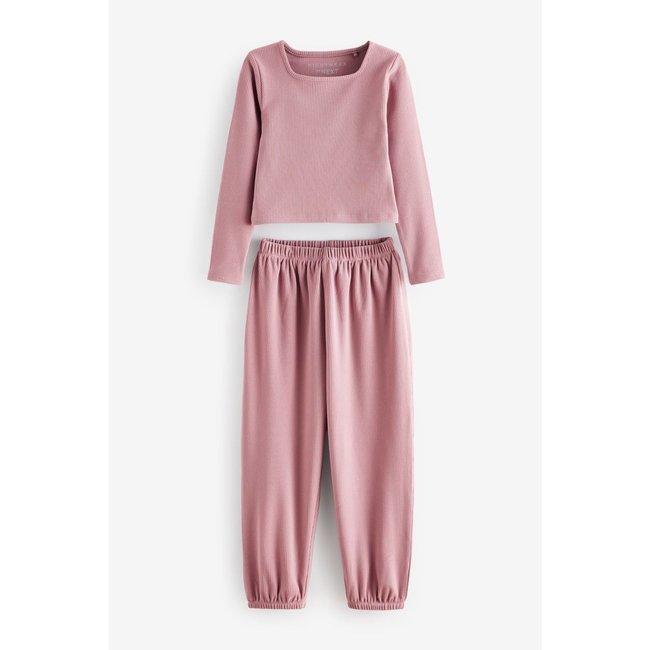 Pyjama style pantalon de jogging, ensemble rose <span itemprop=