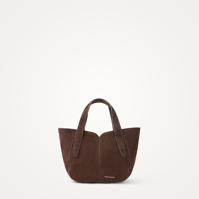 Sac à main avec anses et bandoulière Mini ALTAÏ marron foncé <span itemprop=