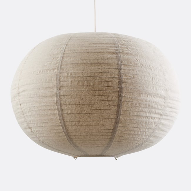 Suspension boule en lin, diamètre 65 cm, MARY Couleur naturel <span itemprop=