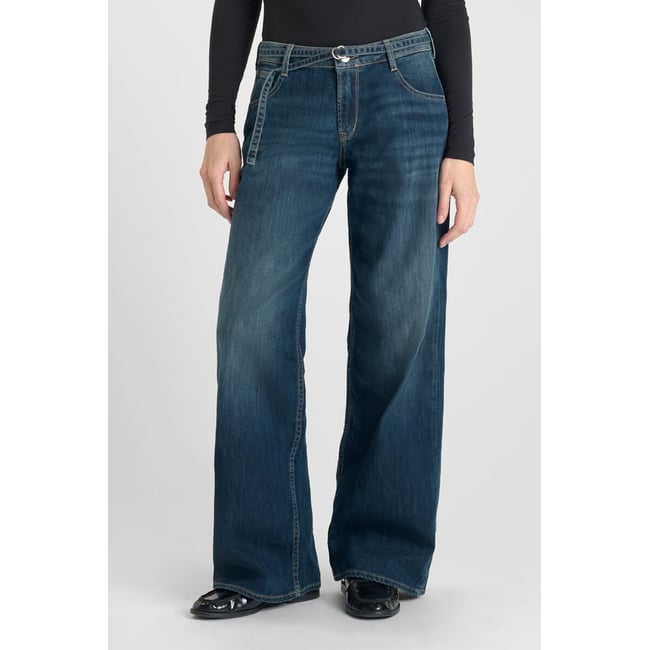 Jeans loose, large wide leg , longueur 34 blue <span itemprop=