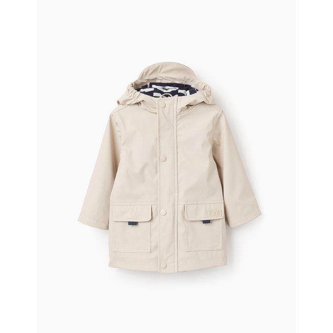 Parka en Caoutchouc avec Doublure en Jersey beige clair <span itemprop=