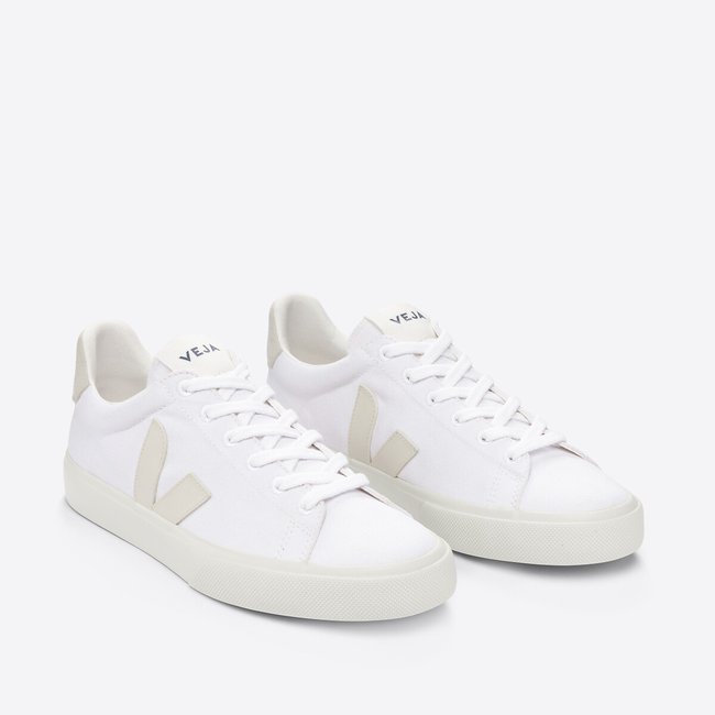 Campo CA Trainers in Organic Canvas, white/beige, VEJA