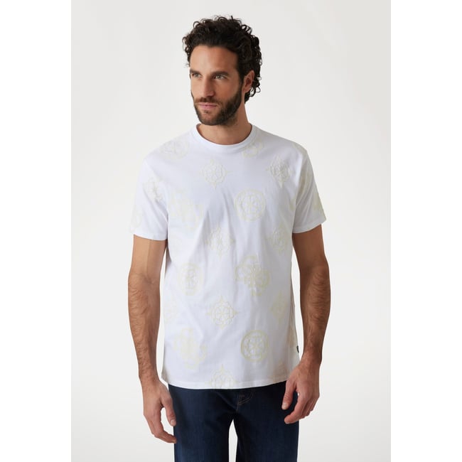 T-Shirt Pivoine All-Over blanc <span itemprop=