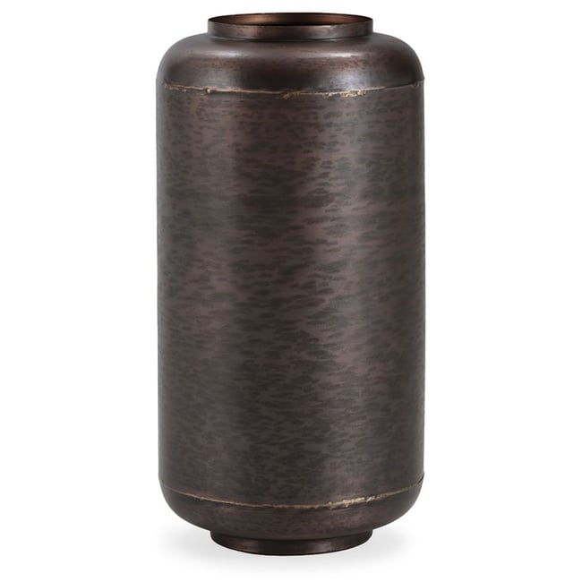 Vase en fer finition bronze vieilli Couleur doré antique et bronze vieilli <span itemprop=