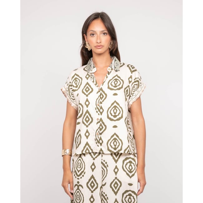 Chemise Manches Courtes Motifs Ofelia - DONA LISA