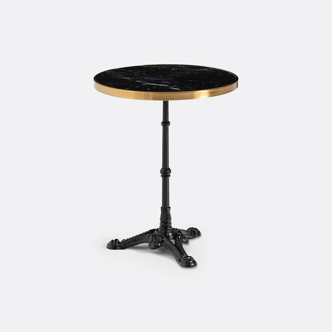 Table de jardin marbre et métal fonte, Bistro noir/doré LA REDOUTE INTERIEURS