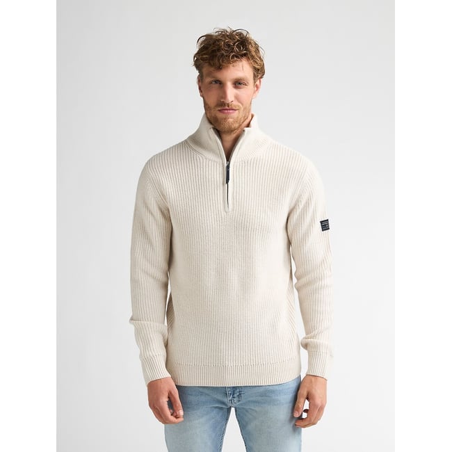 Maglione collo alto in maglia fine ecru  PETROL INDUSTRIES