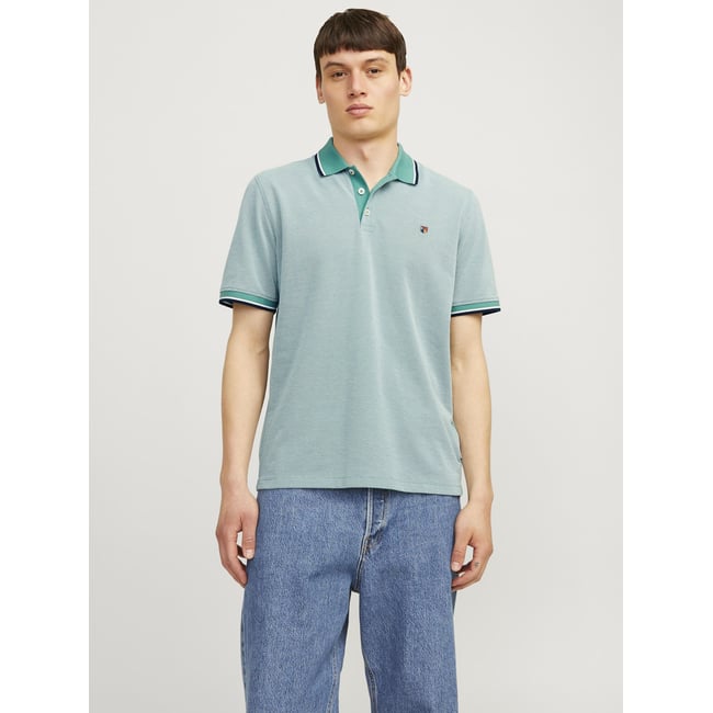 Polo droit maille piquée Jprbluwin verte - bottle green <span itemprop=