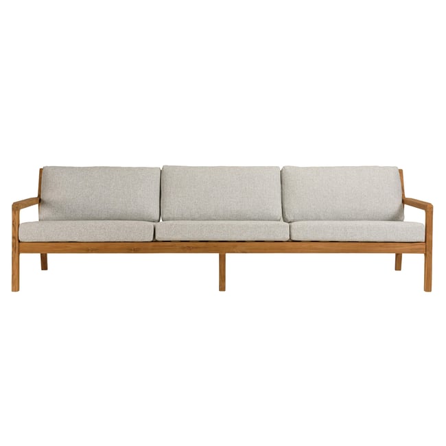 Canapé de jardin 5 places en teck recyclé ORIA bois naturel <span itemprop=