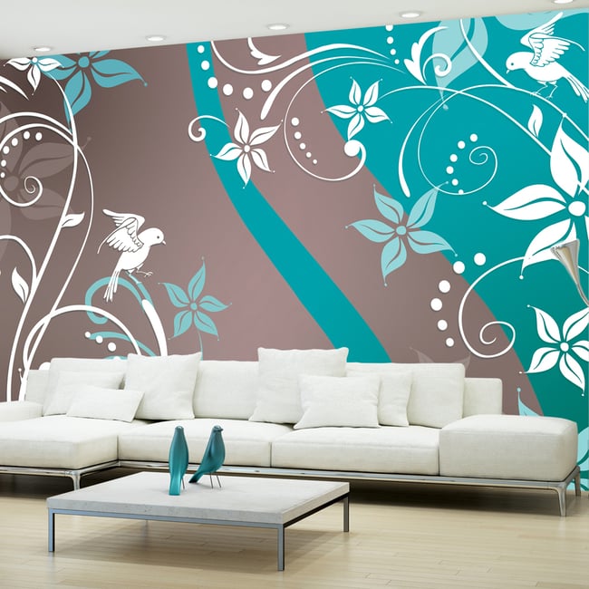 Papier peint intissé panoramique Floral fantasy III Couleur multicouleur <span itemprop=