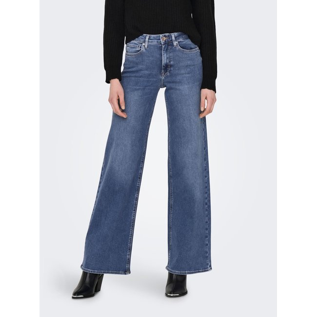 ONLMADISON Taille haute Wide Leg Fit Jeans Jean à jambe large medium blue denim <span itemprop=