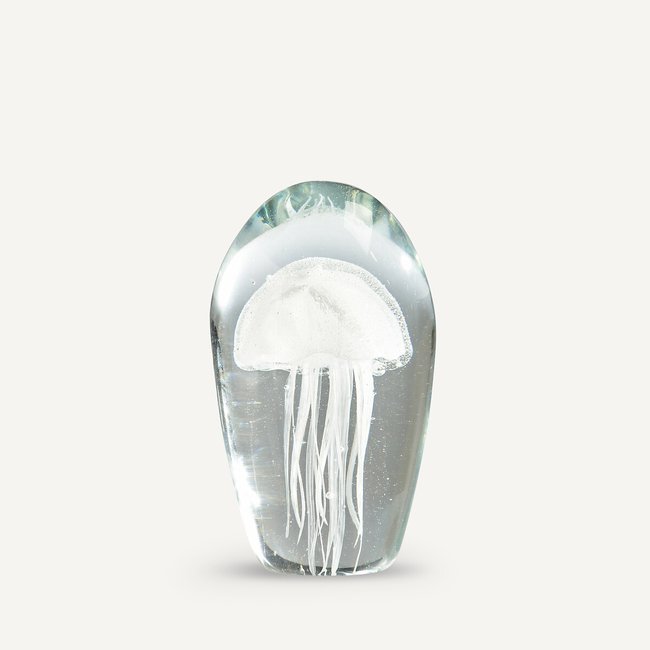 Sulfure en verre H15cm, Medusa Couleur blanc <span itemprop=