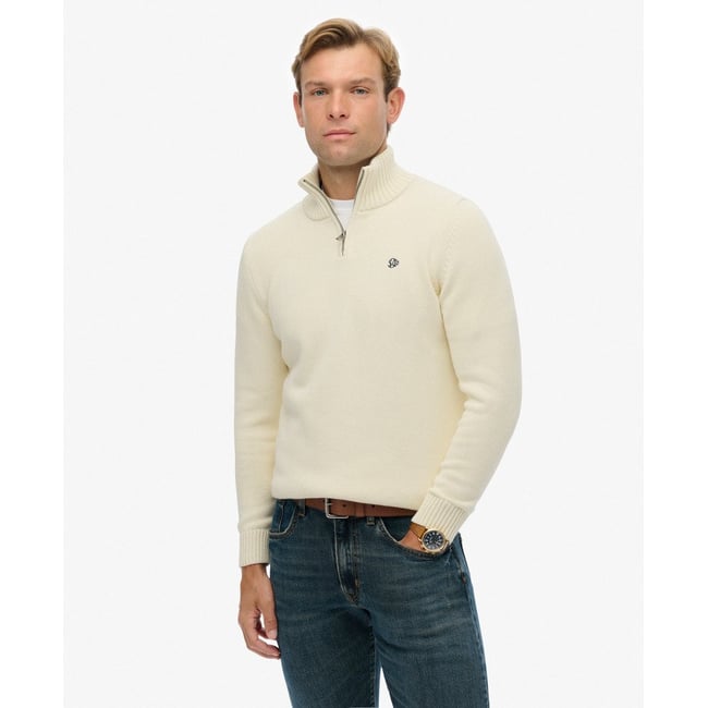 Pull en maille à demi-zip en coton - SUPERDRY