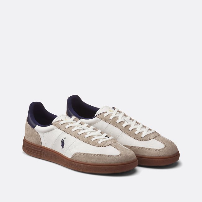 Zapatillas de piel Bedford PP blanco/gris <span itemprop=