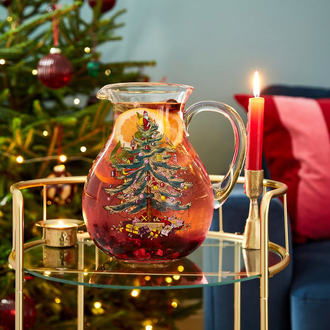 Christmas Tree Glass Pitcher, multi-coloured, PORTMEIRION