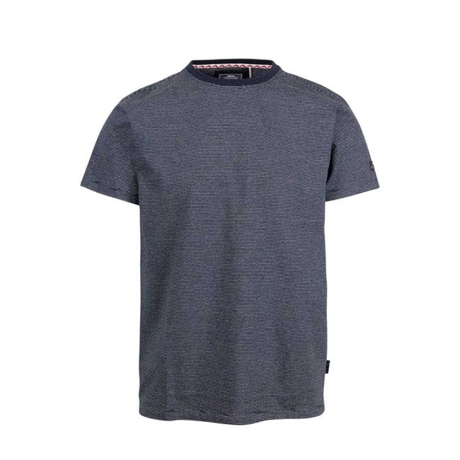 T-shirt manches courtes motif/style à rayures bleu marine <span itemprop=