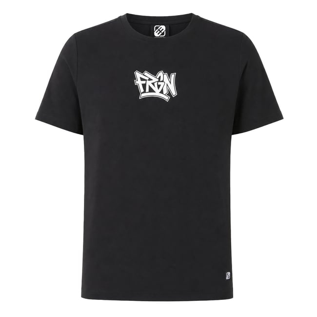 Tee shirt en coton BORIS noir/blanc/jaune <span itemprop=