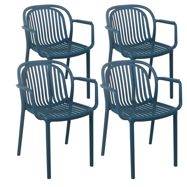 Lot de 4 fauteuils de terrasse en plastique, COPENHAGUE - OVIALA
