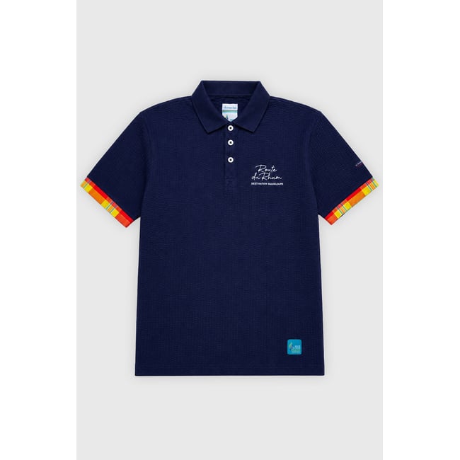 Polo brodé homme - coton marine deep <span itemprop=
