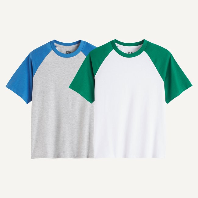 Lote de 2 camisetas de manga corta con bloque de color - LA REDOUTE COLLECTIONS