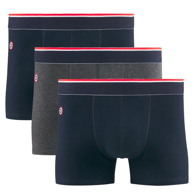 Lot de 3 boxers Marius marine + gris anthracite +marine <span itemprop=