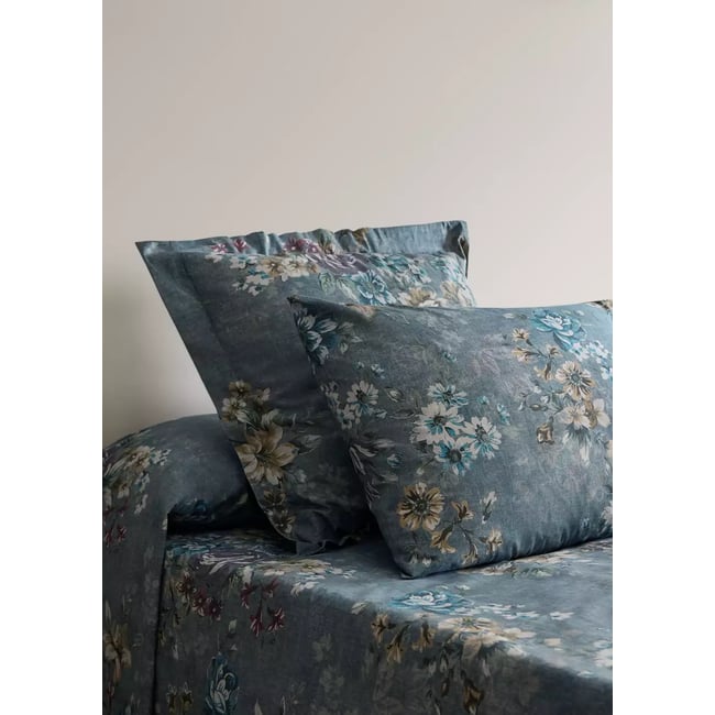 Taie d’oreiller 100 % coton floral 45x110 cm vert forêt <span itemprop=