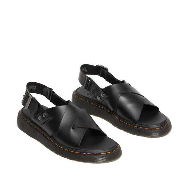 Sandalias Zane de piel Brando negro <span itemprop=