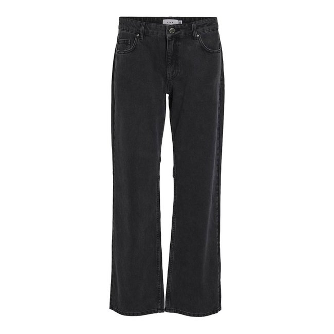 Low Rise Straight Jeans, black denim, VILA