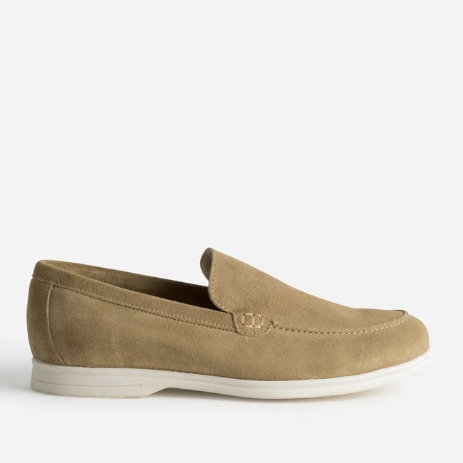 Mocassin en cuir JULES beige clair <span itemprop=