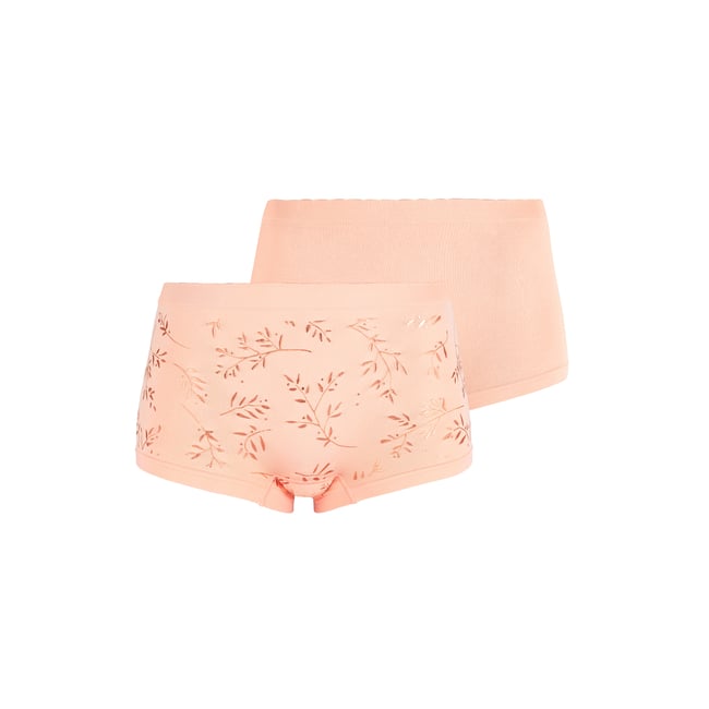 Lot de deux shorties ZEN ANNIVERSAIRE feuillage cuivré + rose pêche <span itemprop=