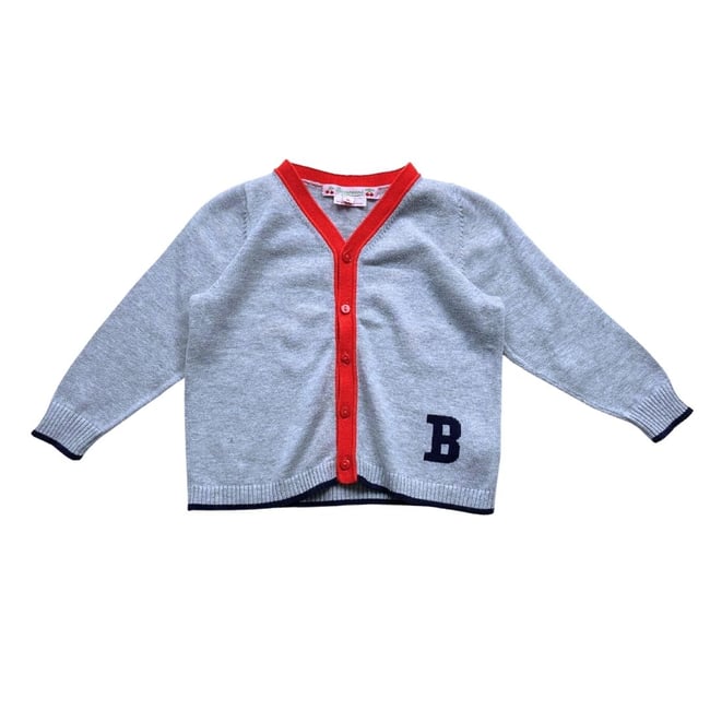 Cardigan Long Fille Clayeux - 100% Coton Gris Clair - Taille 10 Ans (140) - Très Bon état