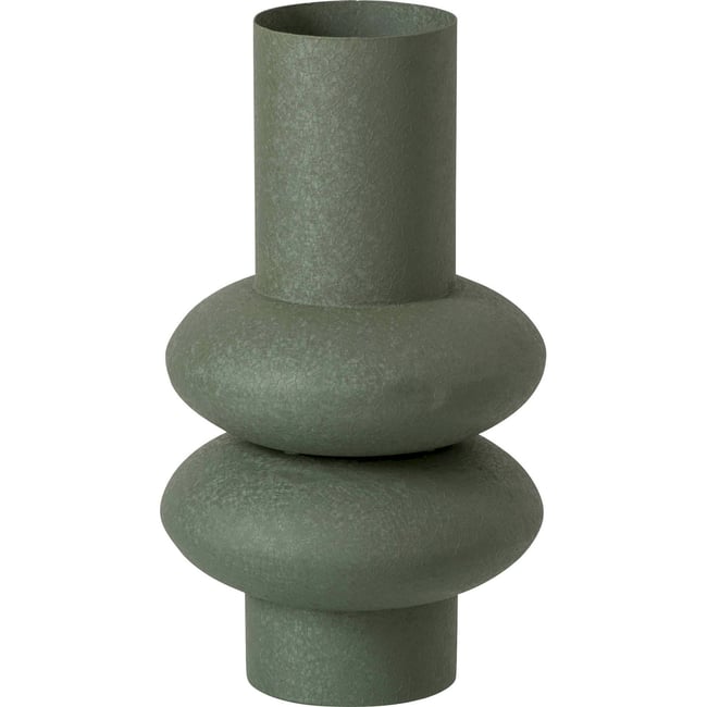Vase en métal sculptural Couleur vert olive <span itemprop=