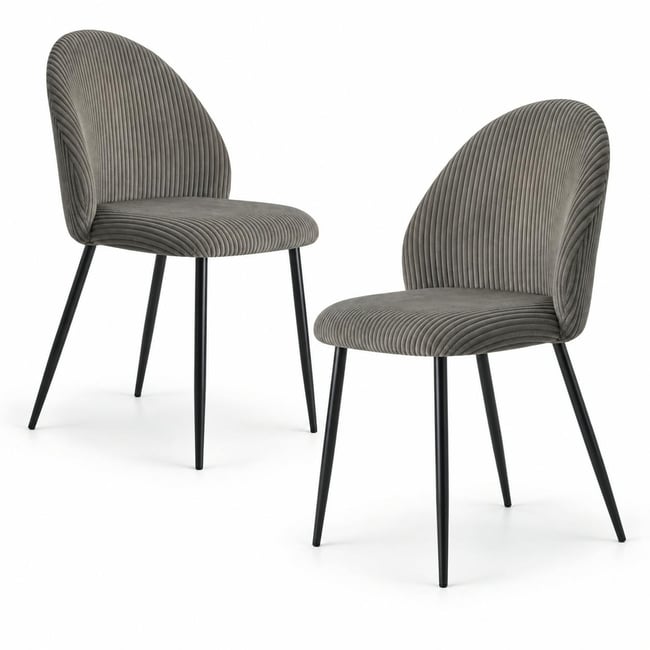 Chaise en tissu côtelé (lot de 2) IENA - PIER IMPORT