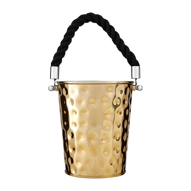 Small Party Bucket in Gold Hammered Effect, gold-coloured, SO'HOME