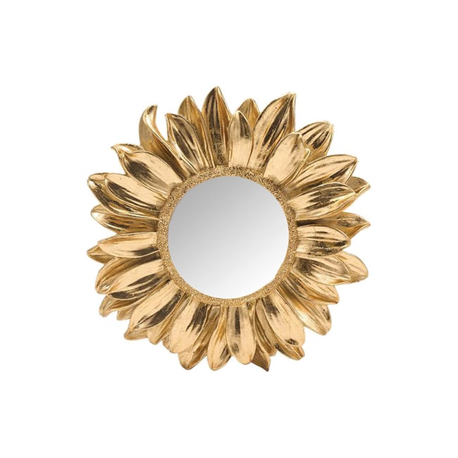 Ex-voto miroir fleur déco murale Couleur doré <span itemprop=